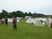 Blick �bers Lager zum Langhaus